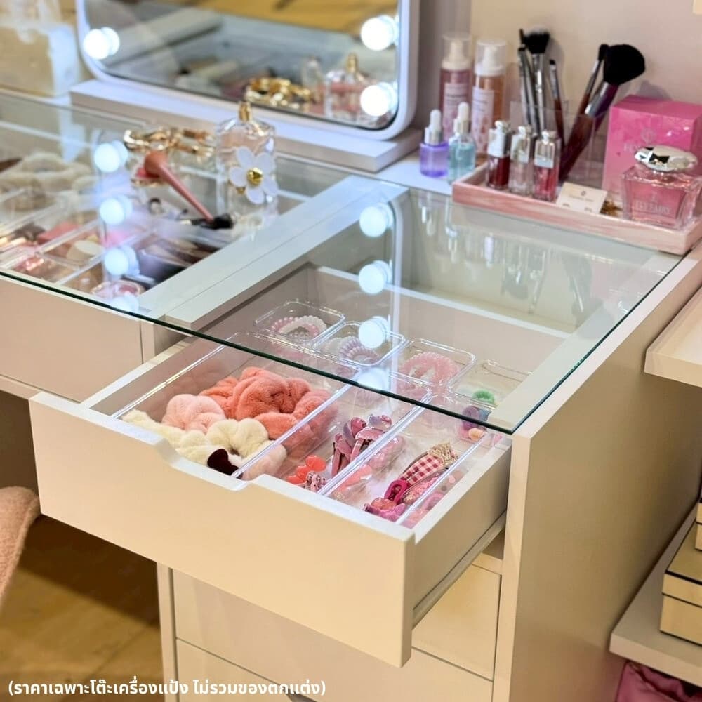 Koncept Furniture โต๊ะเครื่องแป้งแบบนั่ง 150 ซม. รุ่น Vanity สีขาว แบรนด์ KONCEPT FURNITURE รูปที่ 5