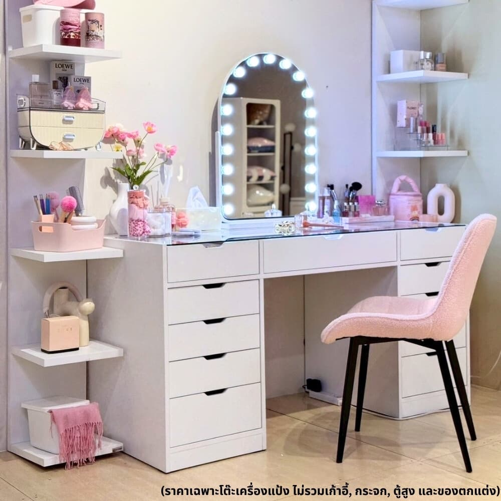 Koncept Furniture โต๊ะเครื่องแป้งแบบนั่ง 150 ซม. รุ่น Vanity สีขาว แบรนด์ KONCEPT FURNITURE รูปที่ 1