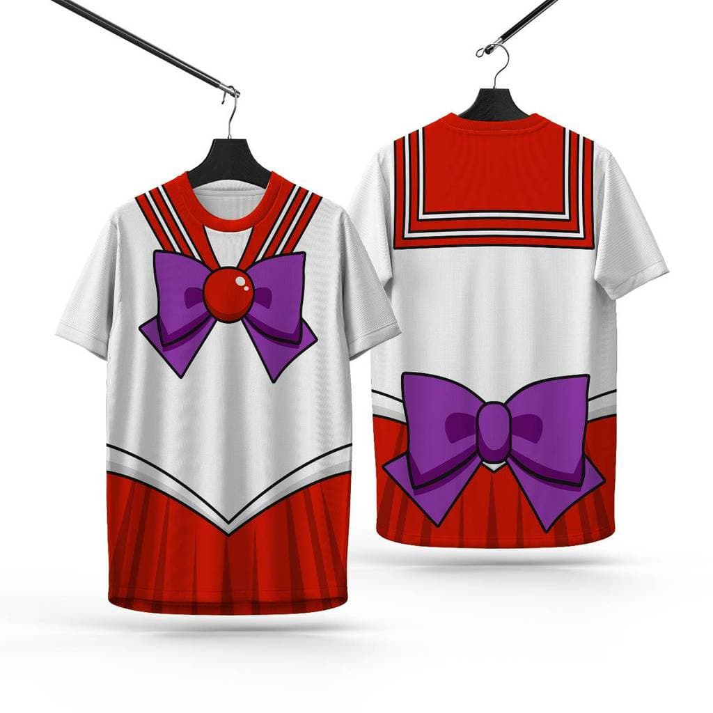 เสื้อเซเลอร์-แดง 3D ตัวเดียวจบ! ใส่เล่นน้ำสงกรานต์เท่ๆ สไตล์อนิเมะ ผ้าแห้งไวมาก ไม่ต้องรีด ครบไซส์ S-4XL รูปที่ 2