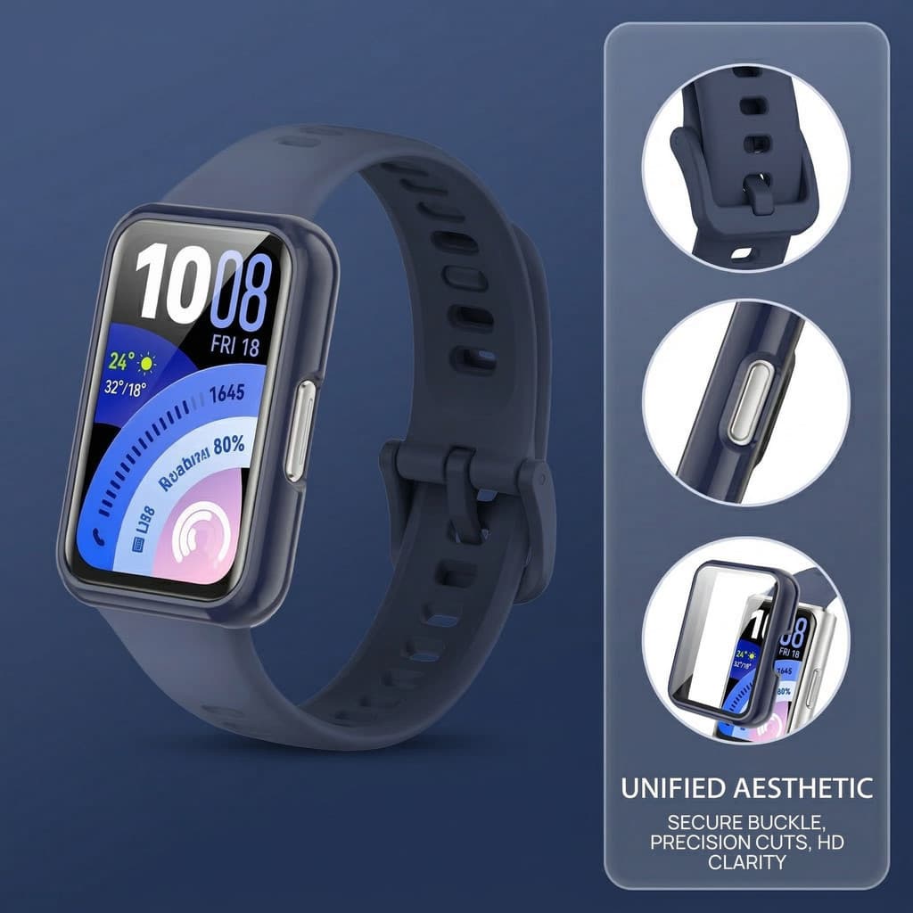 กรณีคอมพิวเตอร์ซิลิโคนสายรัดสำหรับ for Smartwatch Huawei Band 11/11 Pro สายยางป้องกันหน้าจอ อุปกรณ์เสริม รูปที่ 8