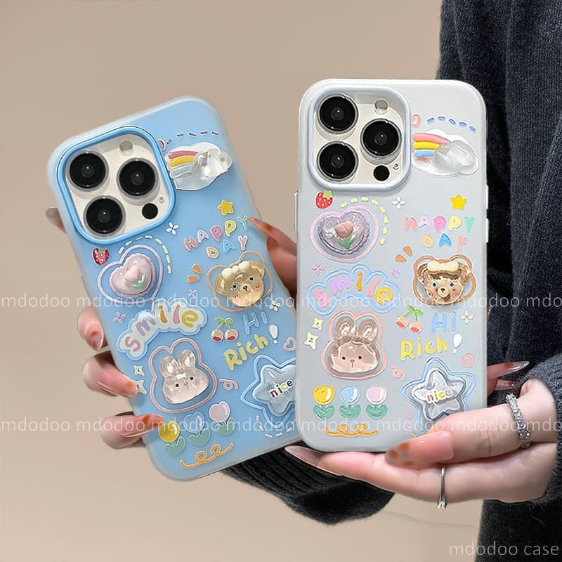 Lovely 3D Animal Tulip Doll เคส For Xiaomi 15T 14T 11TPro 11 Lite 11Lite 5G NE Mi 17 ProMax POCO X4 X6 F7 F8 Pro Ultra F8Pro X4Pro X6Pro Redmi 8 8A 8APro DUAL High quality Large lens frame Camera Protection Two-in-One Anti-drop Phone Case GDK 02 รูปที่ 3