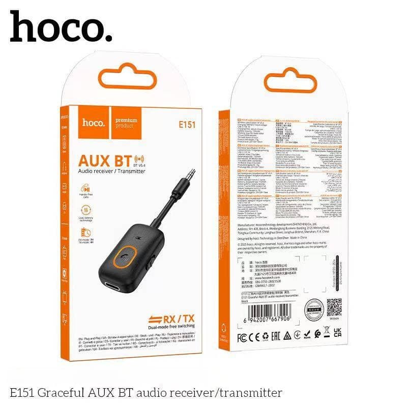 HOCO E151 AUX Transmitter / Receiver อะแดปเตอร์บลูทูธ 2in1 แปลงเครื่องเสียง AUX เป็นไร้สาย รองรับการโทร BT 5.4 hc5 รูปที่ 9