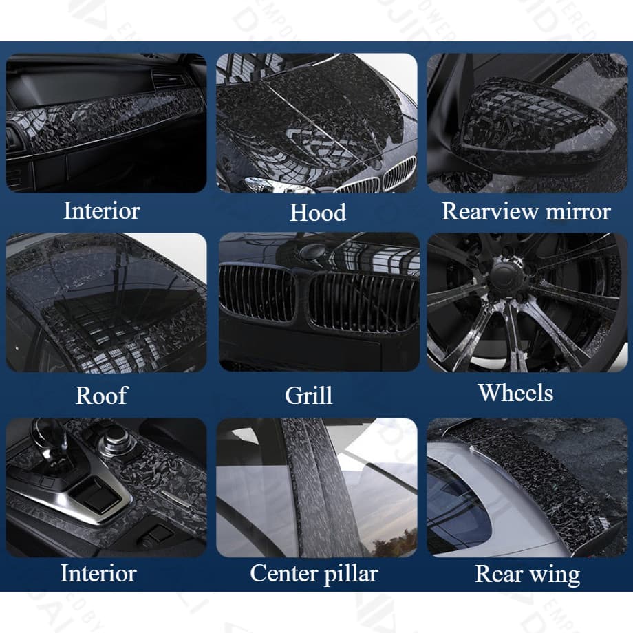 ฟิล์มCarbon Fiber เปลี่ยนสีรถ PET คุณภาพสูง กันน้ำ กันUV ติดง่าย สำหรับรถยนต์ กระจกมองหลัง ชิ้นส่วนภายใน รับประกันความทนทาน รูปที่ 3