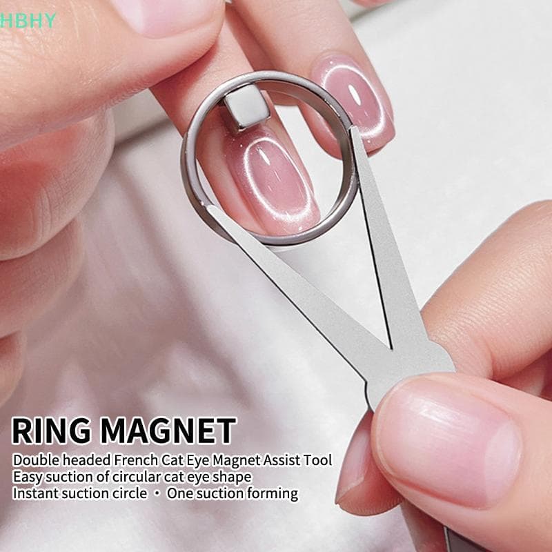 แหวน Hollow Magnetic สําหรับ Cat Eye Gel Polish Magnet Nail Arts เครื่องมือทําเล็บ รูปที่ 3
