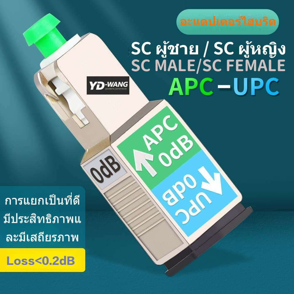 หัวแปลงไฟเบอร์ออปติก sc/upc Revolution sc/apc ตัวเชื่อมต่อหญิงและชายอะแดปเตอร์แปลงไฟเบอร์ออปติก UPC-APC SM9/125อะแดปเตอร์ไฮบริด รูปที่ 1