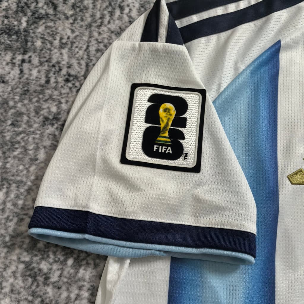26-27Argentina Home Jersey Fan Issue Soccer Jerseys MESSI No.10 Top พิมพ์อะไรชื่อเย็บปักถักร้อย FC S - 4XL รูปที่ 4