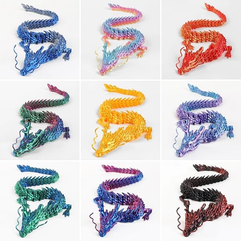 Luminous Articulated มังกรจีนหุ่น 3D พิมพ์ Full Posable Desktop Decor ของเล่นสะสม รูปที่ 9