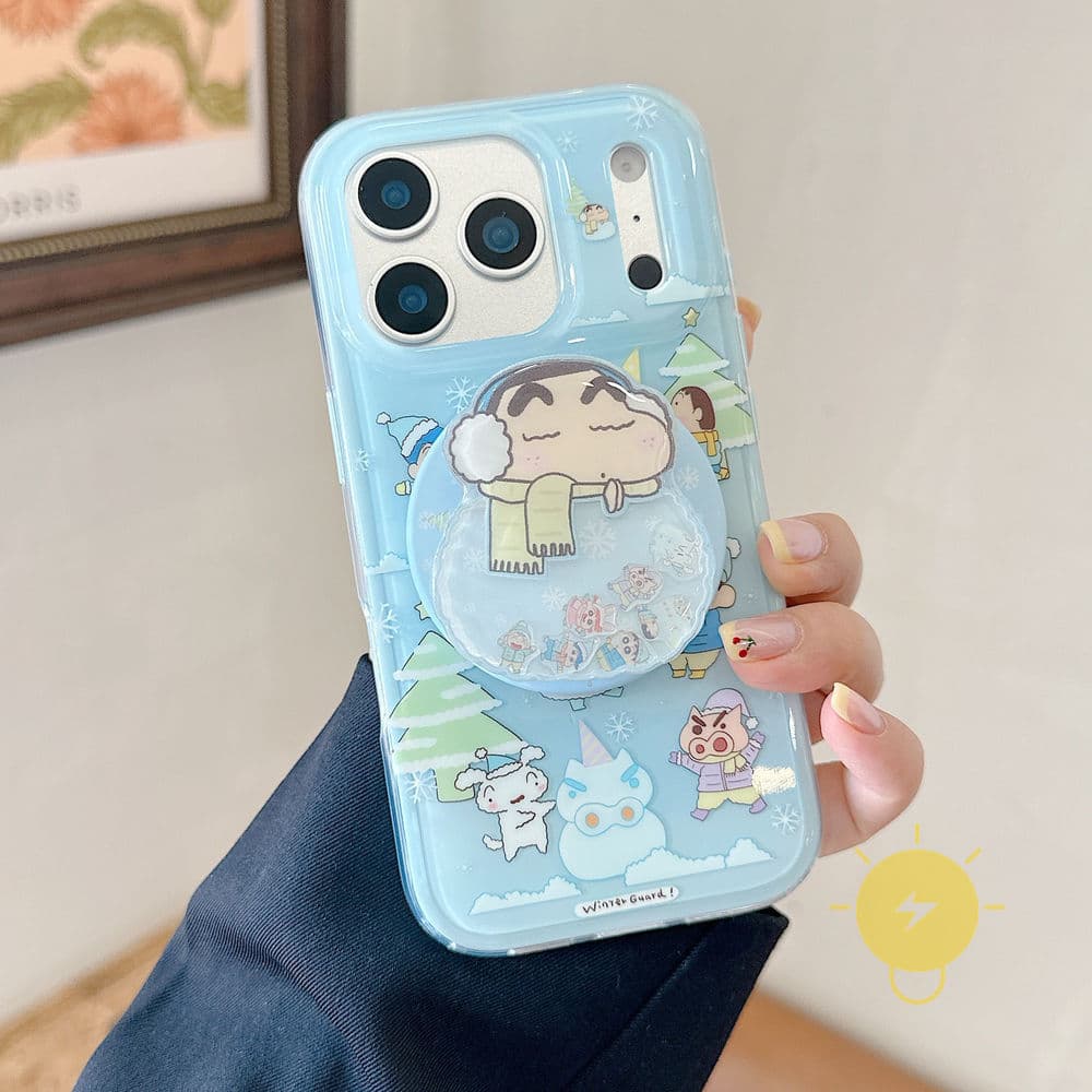 For เคสไอโฟน with Griptok Magnetic TPU Blue Crayon Xiao Xin เคส Phone Case For iPhone 17 Pro Max 16 15 14 13 Cover Aesthetic Korean Cute รูปที่ 1