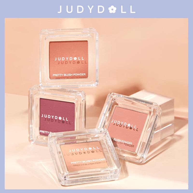 Judydoll บลัชออน สีพีช แมทท์ ไฮไลท์ คอนทัวร์ สีม่วง แต่งหน้าบนใบหน้า รูปที่ 4