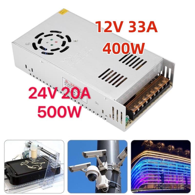 สวิตชิ่งเพาเวอร์ซัพพลาย Switching Power Supply 24V 20A 500W 12V 33A 400W Watt สำหรับกล้องวงจรปิด รูปที่ 1