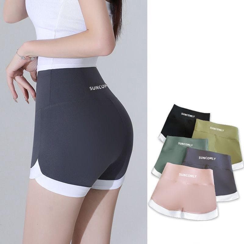 เซ็ต 4 ชิ้น คละสี กางเกงขาสั้นเอวสูง สีพื้น มินิมอล ใส่สบาย ผู้หญิง M L XL รูปที่ 7