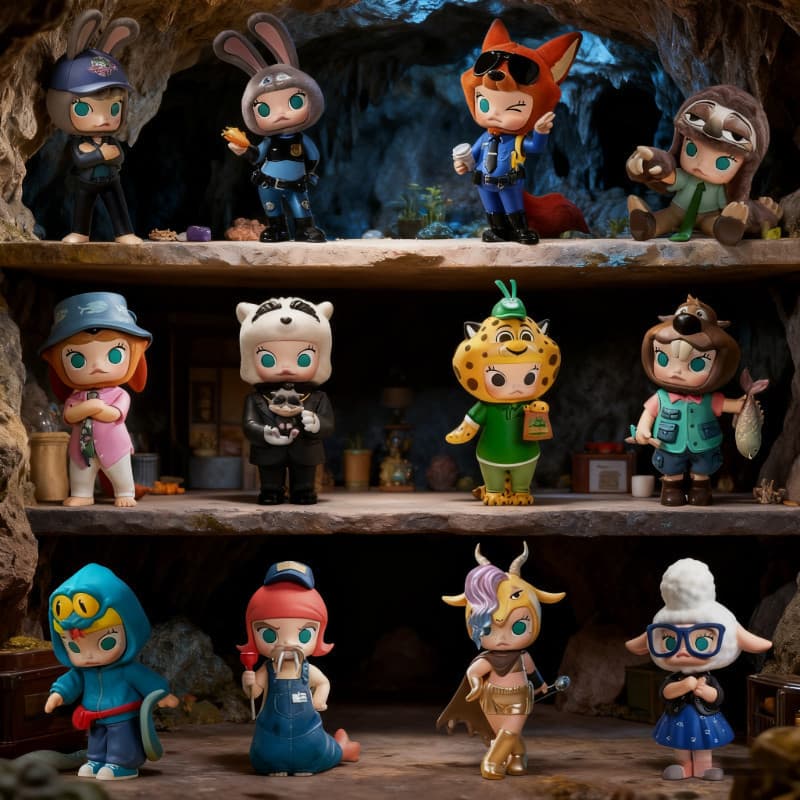 POPMART MOLLY Crazy Zoo Joint Series ฟิกเกอร์ของเล่น Mystery Box Gift รูปที่ 1