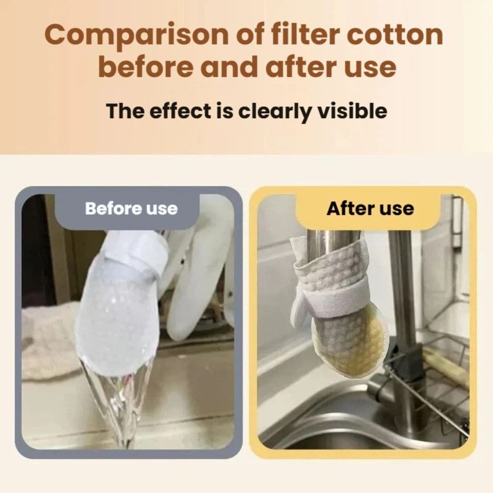 GUOGUA 10/20/50 ชิ้นก๊อกน้ํากรอง,หนา Universal Faucet Filter Cotton,Anti-splash with T-straps Tap Water Filter Bag รูปที่ 2