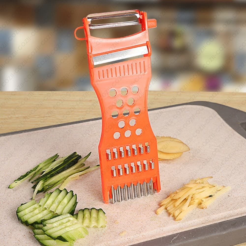 LoomLab มีดปอกผลไม้ ที่ขูดมะละกอ เครื่องตัดผักเอนกประสงค์ แบบหนา 5in1 veggie chopper รูปที่ 3