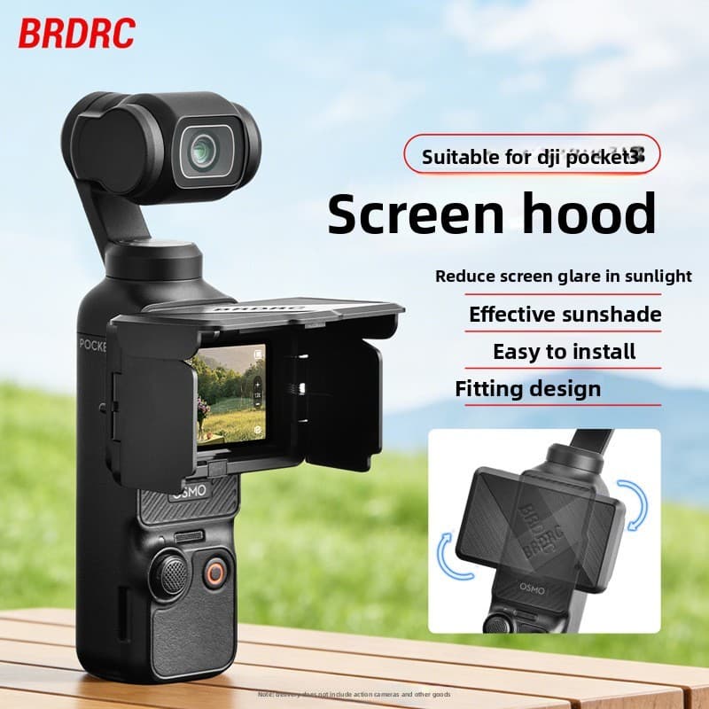 เหมาะสําหรับ Big DJI OSMO POCKET 4/Pocket 3 Screen Hood Sunshade ฝาครอบป้องกันแบบพับได้ Anti-Glare อุปกรณ์เสริม รูปที่ 1