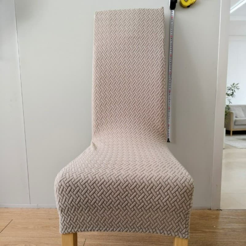 ผ้าคลุมเก้าอี้-หลังสูง ความสูง 60-75 ซม. ผ้าจักเวฟเฟิลลาย T-Shaped High-Back chair cover รูปที่ 3