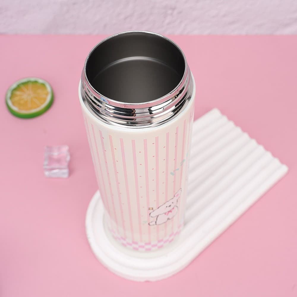 กระบอกน้ำเก็บความเย็น ถ้วยฉนวนสแตนเลส 316 การ์ตูนถ้วยกาแฟน่ารัก 600ML เชือกมือแบบพกพา ถ้วยน้ำฟาง T01310 รูปที่ 5