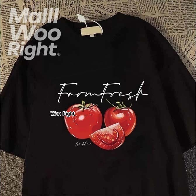 จัดส่งตลอด 24 ชั่วโมง Woo Right 280g Oversize สไตล์เกาหลี เสื้อยืดโอเวอร์ไซส์แขนสั้นคู่รัก ใส่ได้ทั้งชายและหญิง #71 รูปที่ 4