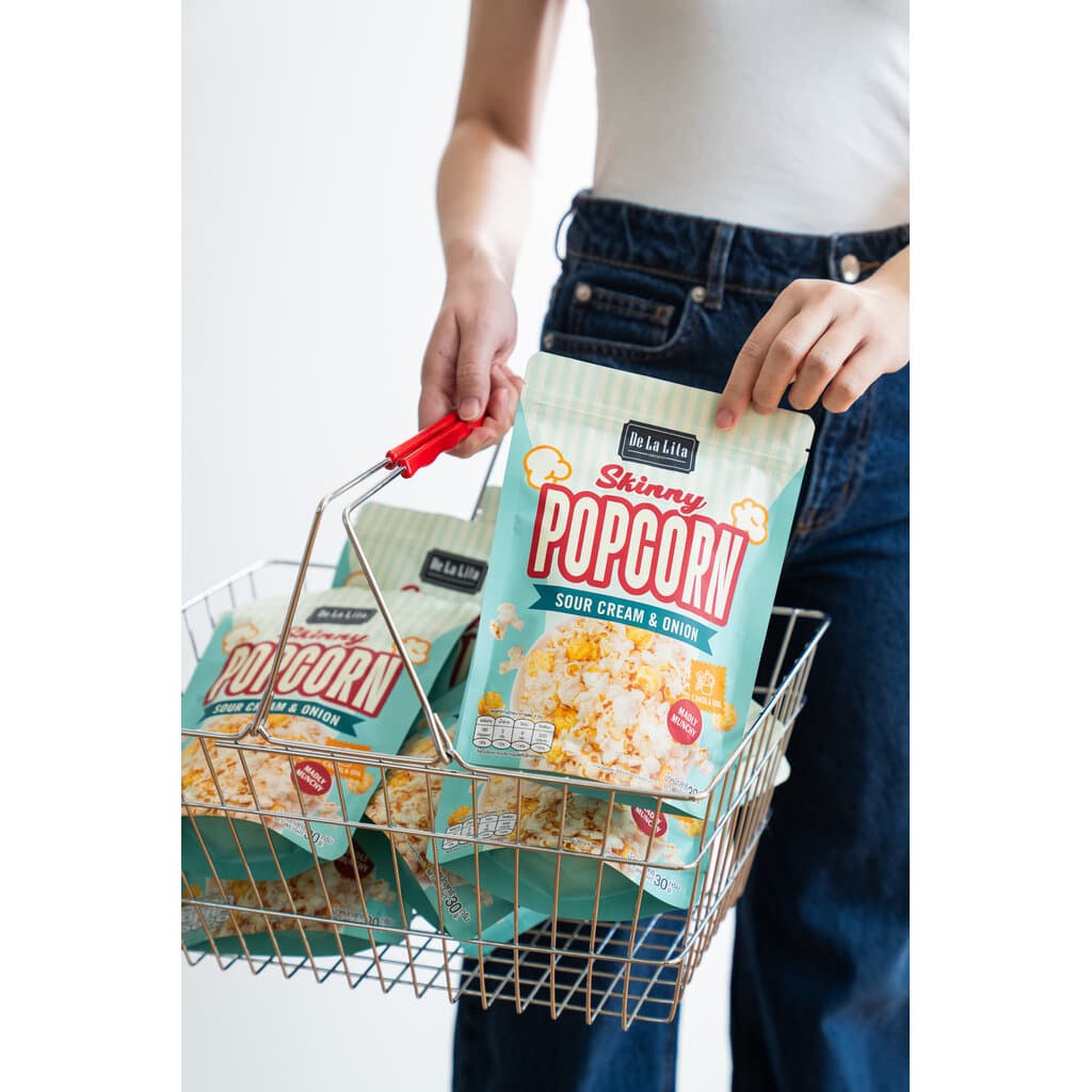 SKINNY POPCORN 30 กรัม ป๊อบคอร์น อร่อย แคลต่ำ สกินนี่ป๊อบคอร์น De La Lita ขนมคลีน รูปที่ 3