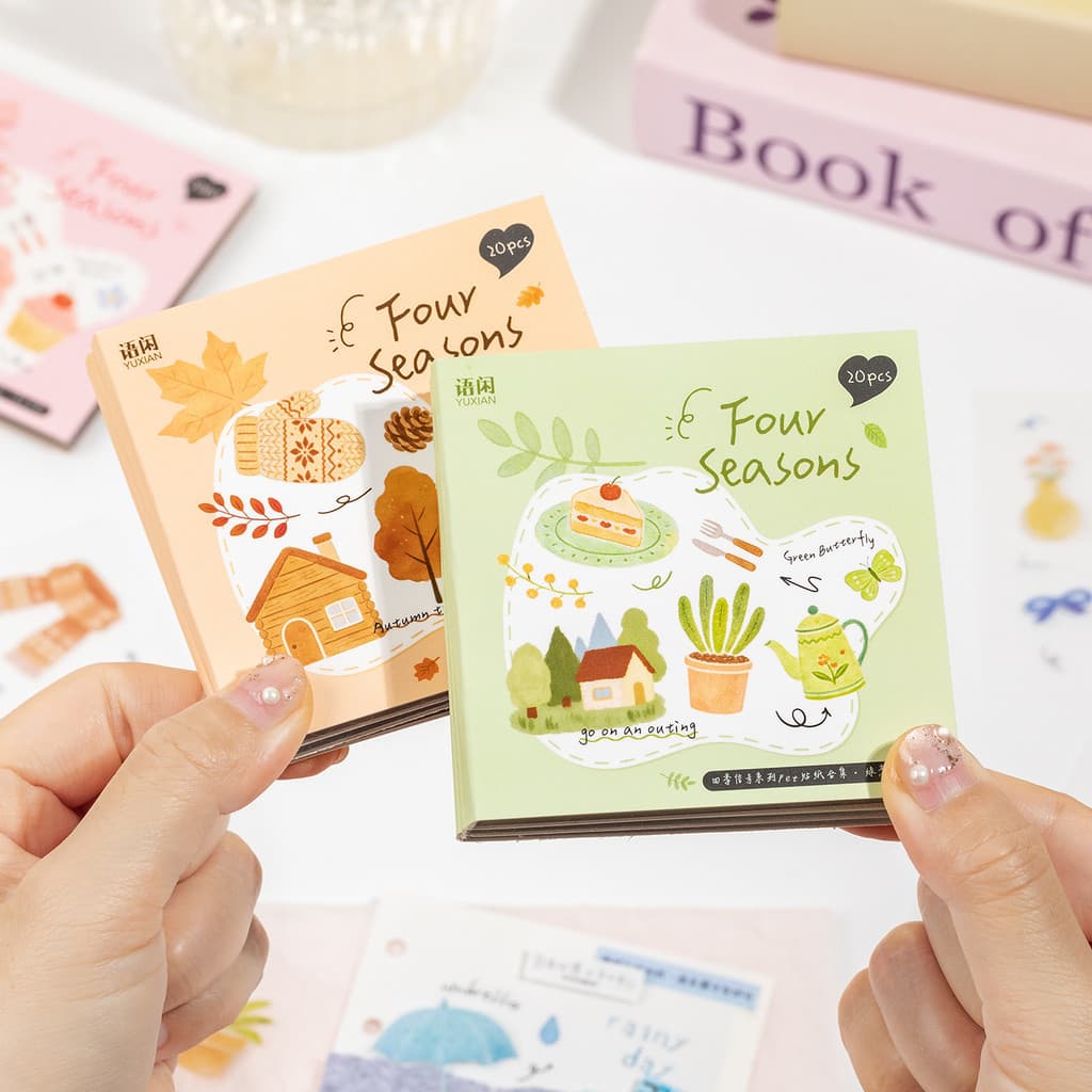 QOUZMO Four Seasons Signal Series 20 แผ่นกันน้ํา PET สติกเกอร์หนังสือ Fine Die-cut สติกเกอร์สําหรับ Journal ไดอารี่การ์ดเครื่องเขียนตกแต่ง รูปที่ 5
