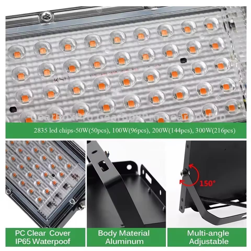 ไฟปลูกต้นไม้ LED Grow Light 50W 100W กันน้ำได้ พร้อมสวิตช์เปิด ไฟปลุกต้นไม้ ไฟช่วยต้นไม้ตัวเร็ว ปิดสำหรับดอกไม้ต้นกล้า รูปที่ 2