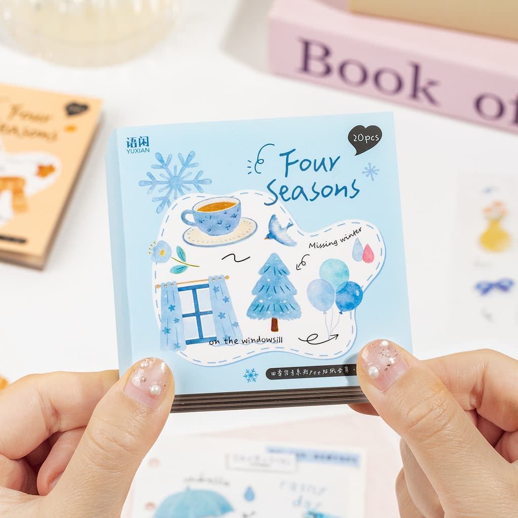 QOUZMO Four Seasons Signal Series 20 แผ่นกันน้ํา PET สติกเกอร์หนังสือ Fine Die-cut สติกเกอร์สําหรับ Journal ไดอารี่การ์ดเครื่องเขียนตกแต่ง รูปที่ 7