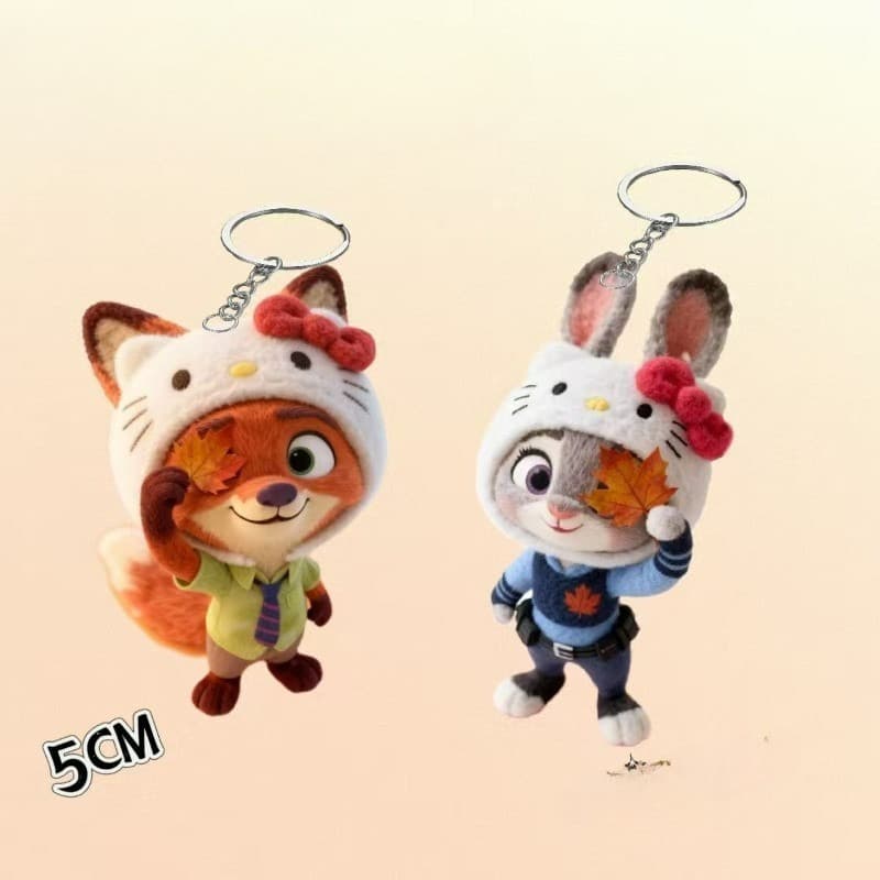 สัตว์บ้าอุปกรณ์ต่อพ่วงการ์ตูนจูดี้น่ารักเชื่อมโยงนิคคู่อะคริลิกระเป๋านักเรียนพวงกุญแจจี้ของขวัญ รูปที่ 1