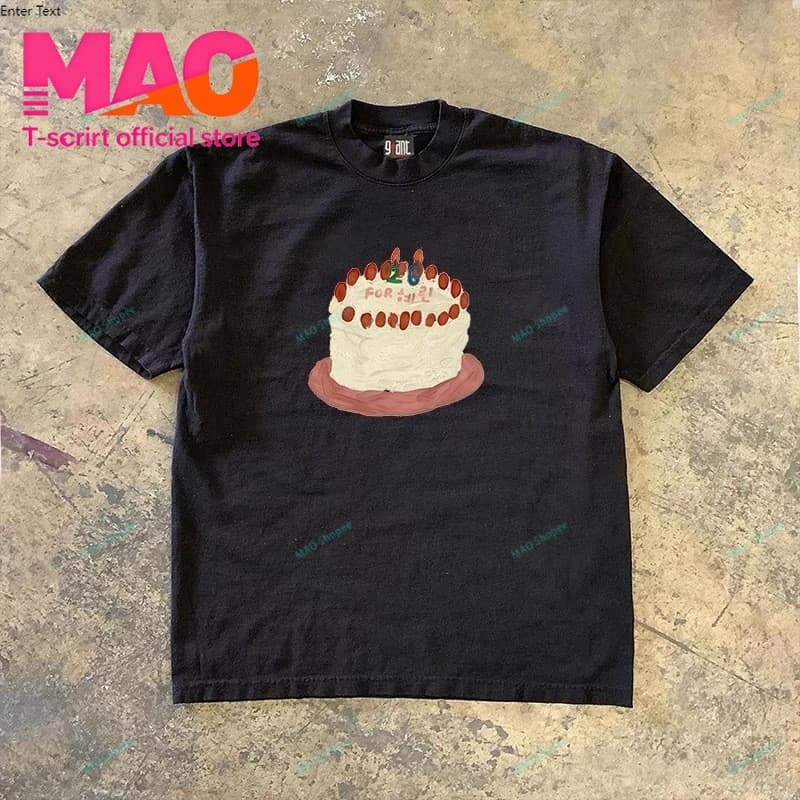 COD MAO Shop มะเขือเทศและพาสต้า print tee，คอกลมแขนสั้นผ้าcotton เสื้อยืด oversize เท่ๆ #51373 รูปที่ 7