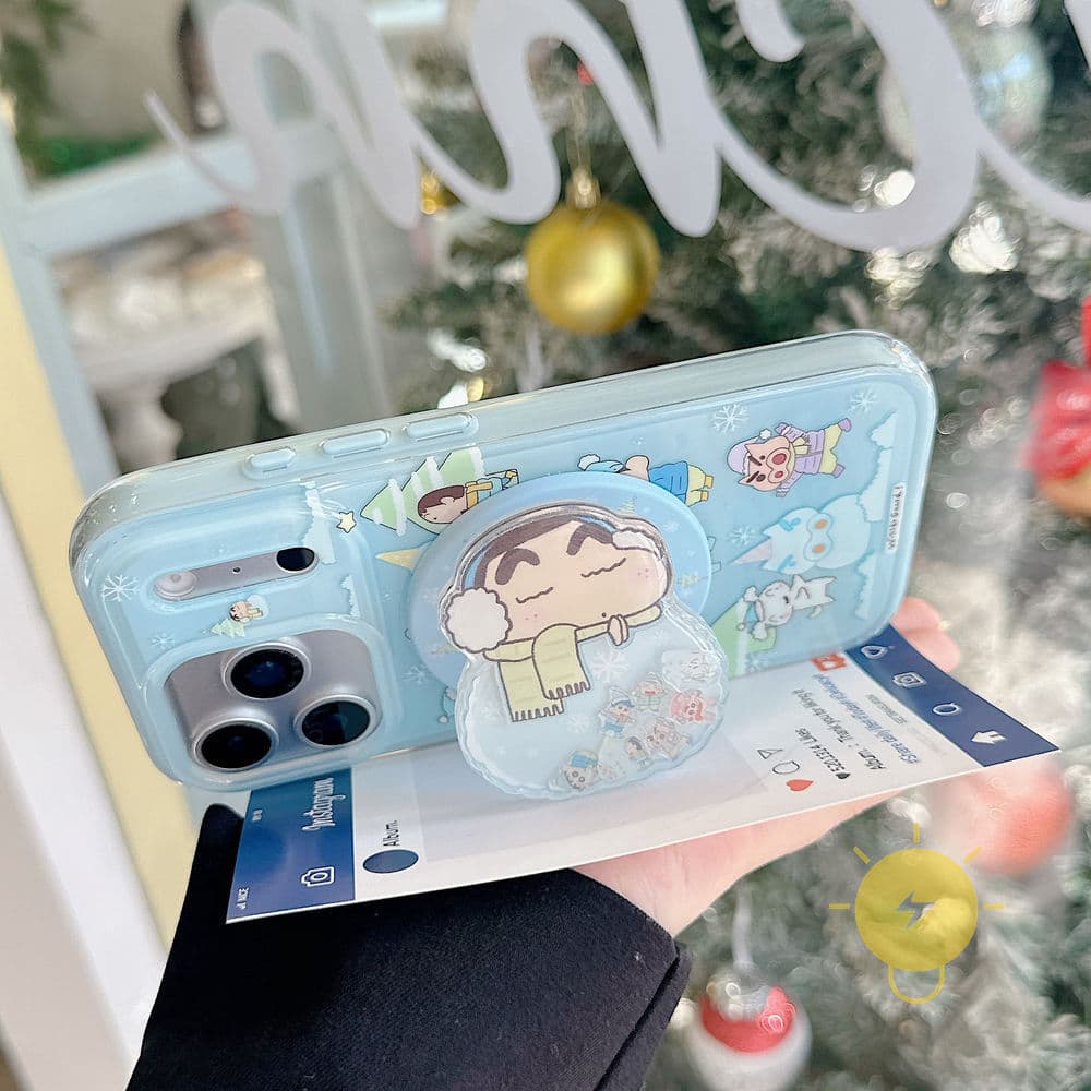 For เคสไอโฟน with Griptok Magnetic TPU Blue Crayon Xiao Xin เคส Phone Case For iPhone 17 Pro Max 16 15 14 13 Cover Aesthetic Korean Cute รูปที่ 4