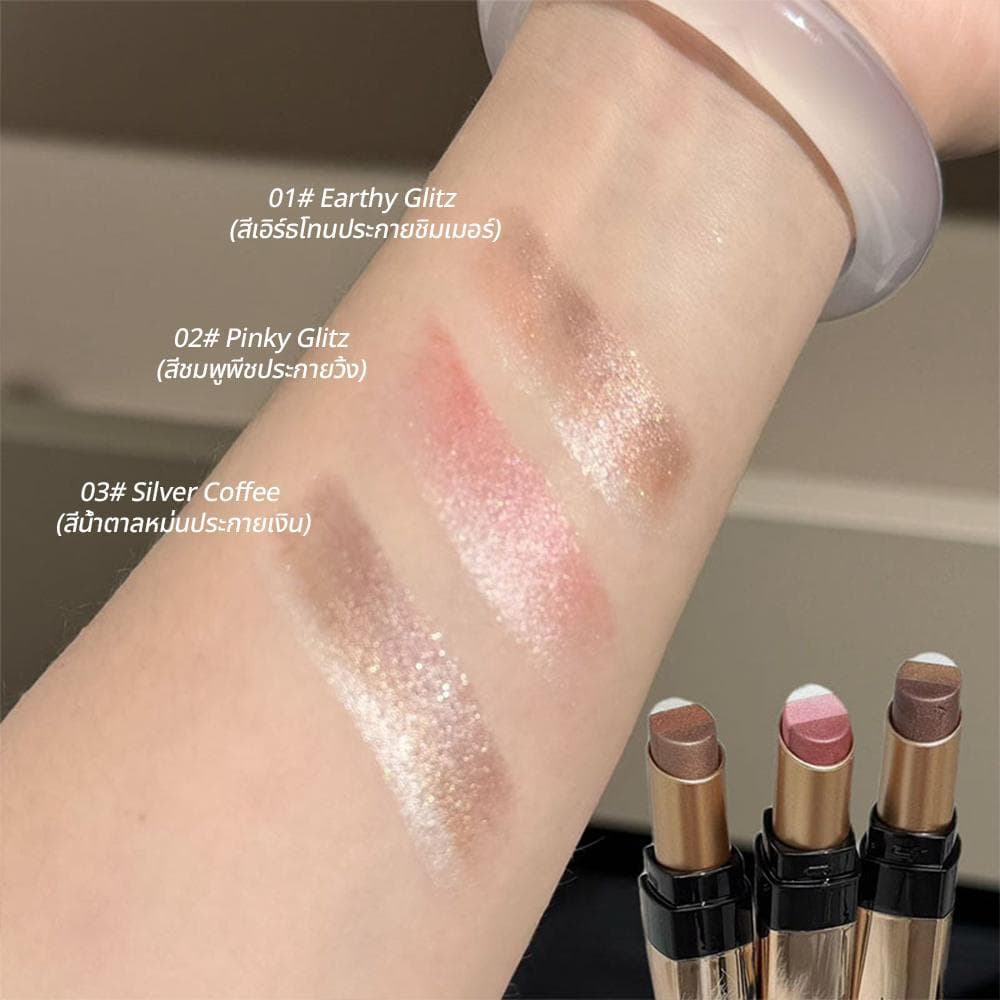 LUMINEE BEAUTY อายแชโดว์ 3 สีในแท่งเดียว รหัส B204 โทนสีสำหรับมือใหม่ ง่ายต่อการใช้งาน ไม่ต้องใช้แปรง สวยใน 3 วินาที รูปที่ 4