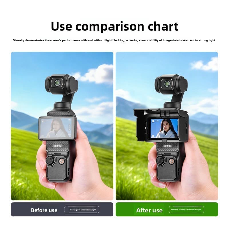 เหมาะสําหรับ Big DJI OSMO POCKET 4/Pocket 3 Screen Hood Sunshade ฝาครอบป้องกันแบบพับได้ Anti-Glare อุปกรณ์เสริม รูปที่ 4