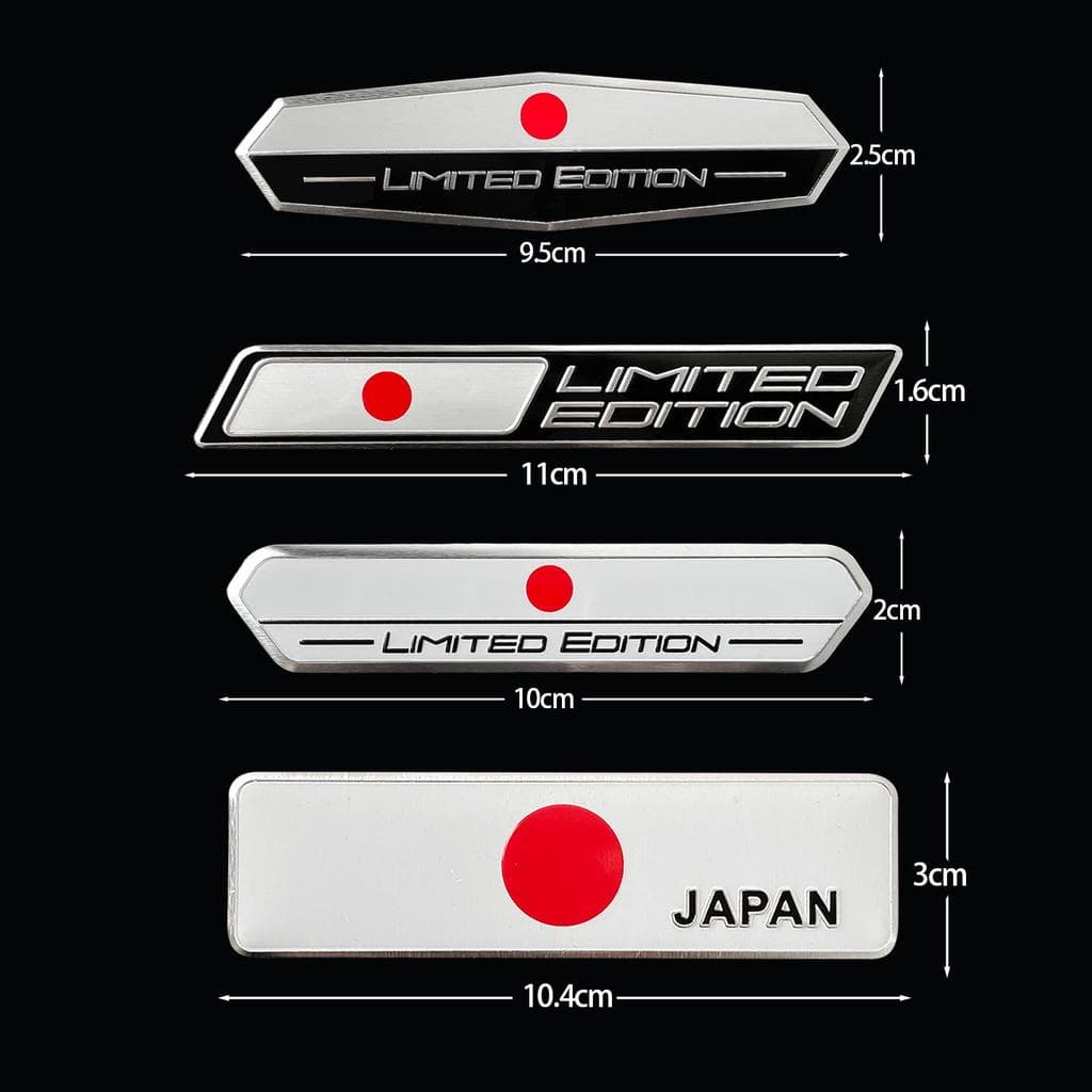 4 ชิ้น JDM ญี่ปุ่น Limited Edition 3D โลหะสติกเกอร์รถธงญี่ปุ่นป้ายสัญลักษณ์สําหรับรถจักรยานยนต์อัตโนมัติ รูปที่ 4