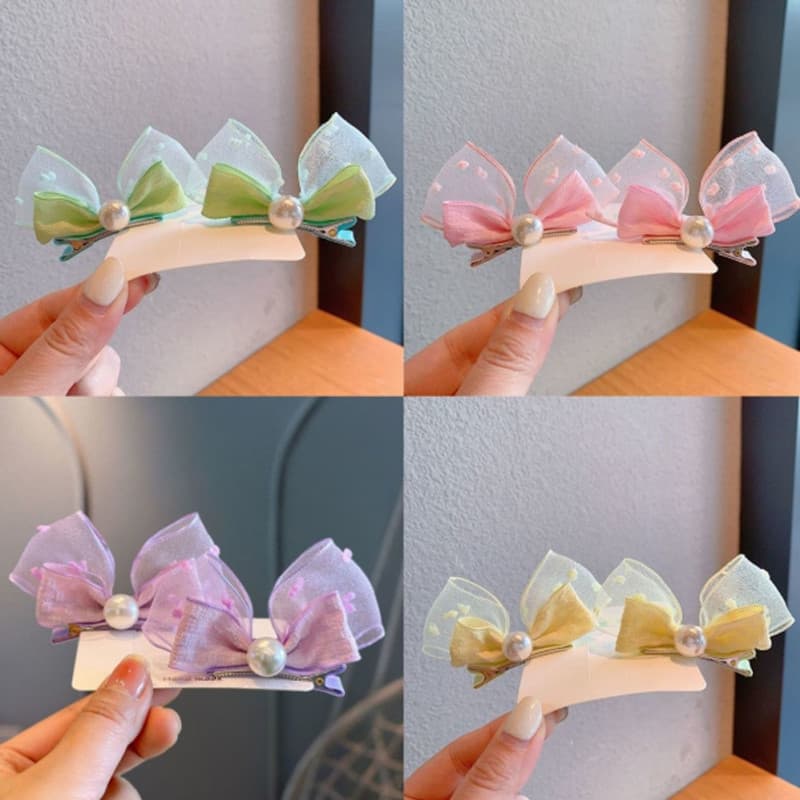 สินค้าใหม่! กิ๊บติดผมประดับมุกและโบว์เรียบง่าย สำหรับผู้หญิง สีสันสดใส รูปที่ 9