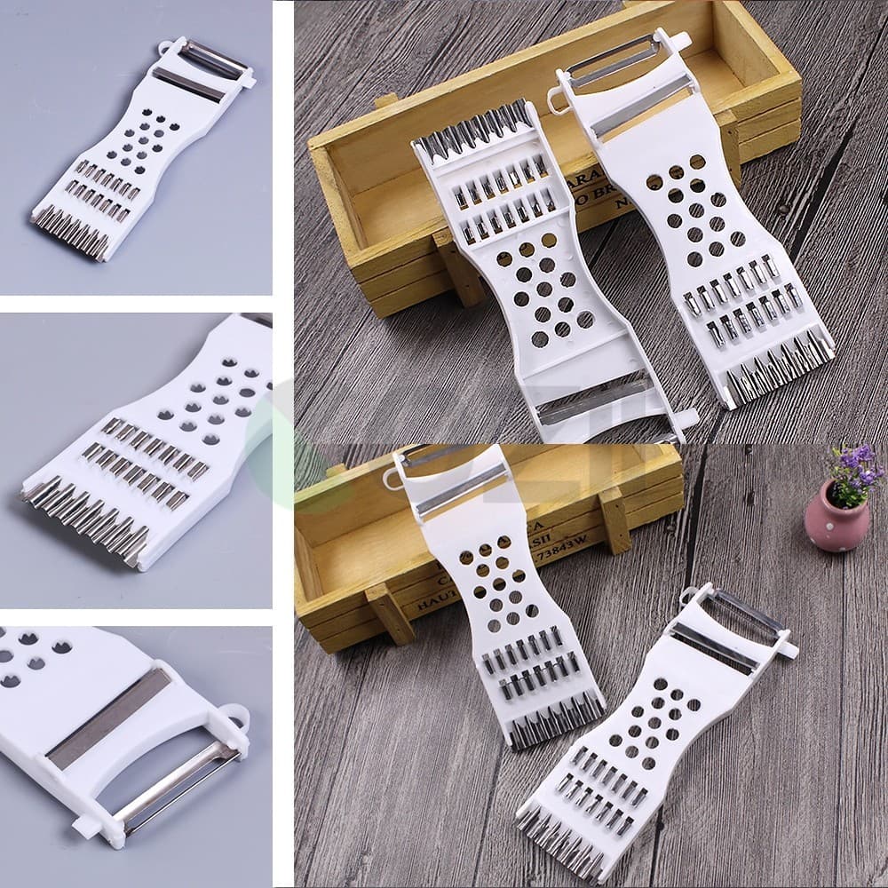 LoomLab มีดปอกผลไม้ ที่ขูดมะละกอ เครื่องตัดผักเอนกประสงค์ แบบหนา 5in1 veggie chopper รูปที่ 7