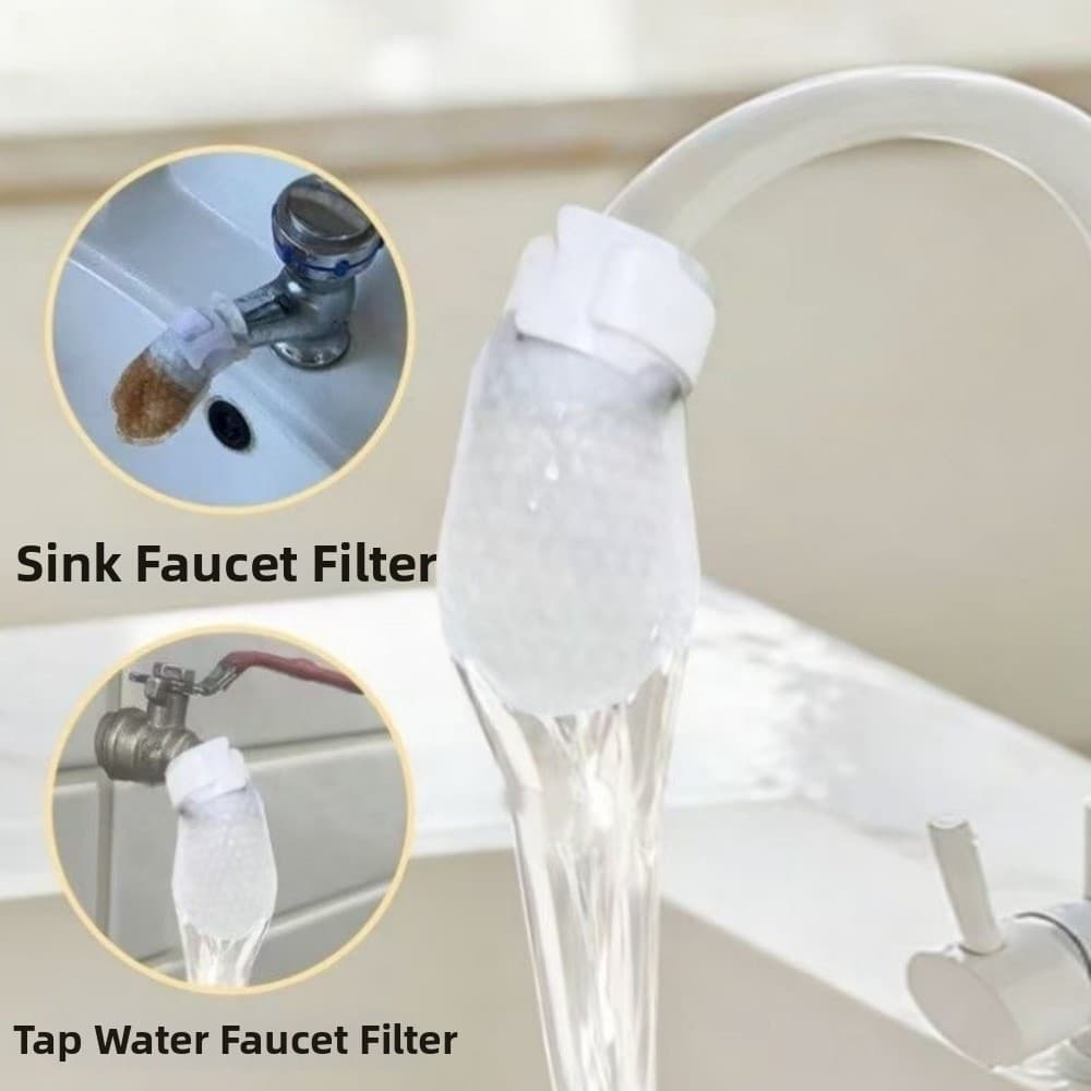 JIANG 10/20/50 ชิ้นก๊อกน้ํากรองผ้าฝ้าย,หนา Universal Faucet Filter, Anti-splash พร้อม T-strap Tap Water Filter Bag รูปที่ 6