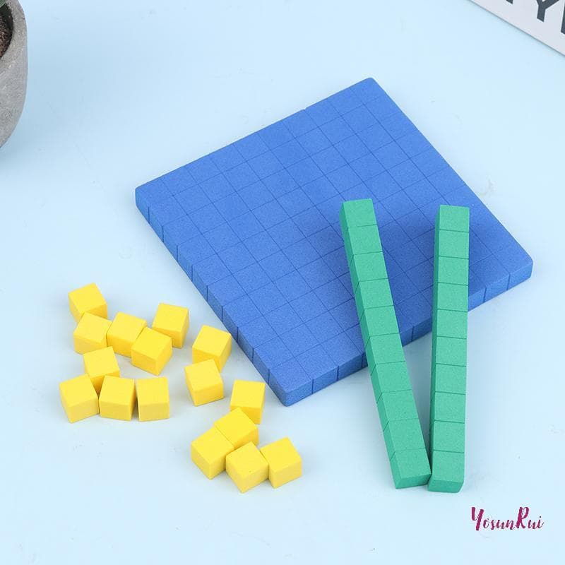 YosunRui] Base Ten Blos 130Pcs สําหรับคณิตศาสตร์ Place Value Blos Base 10 Math Manipers Number Concepts คณิตศาสตร์ก้อนสําหรับเด็กนับ Blo ใหม่ รูปที่ 2