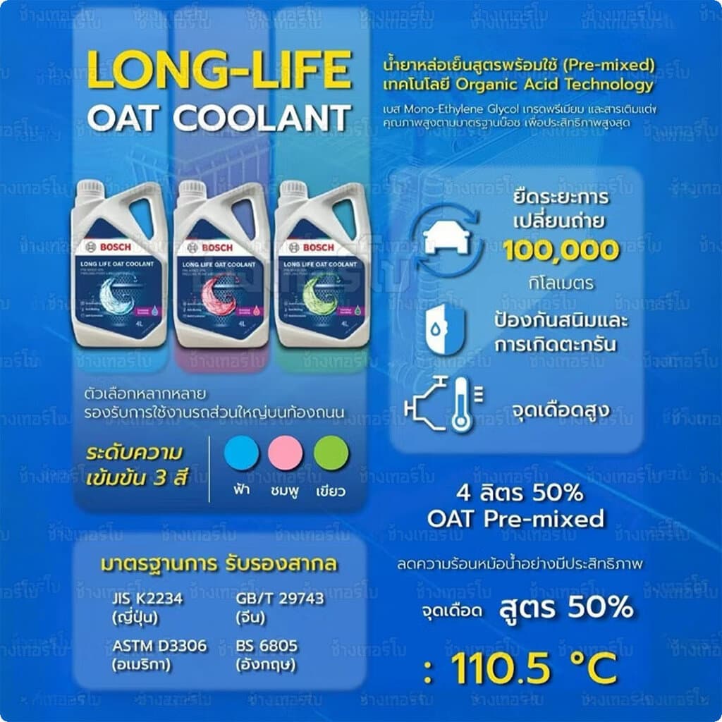 BOSCH ⏩Long Life OAT⏪ น้ำยาหล่อเย็น Bosch Red / Green / Blue ขนาด 2 ลิตร และ 4 ลิตร รูปที่ 4