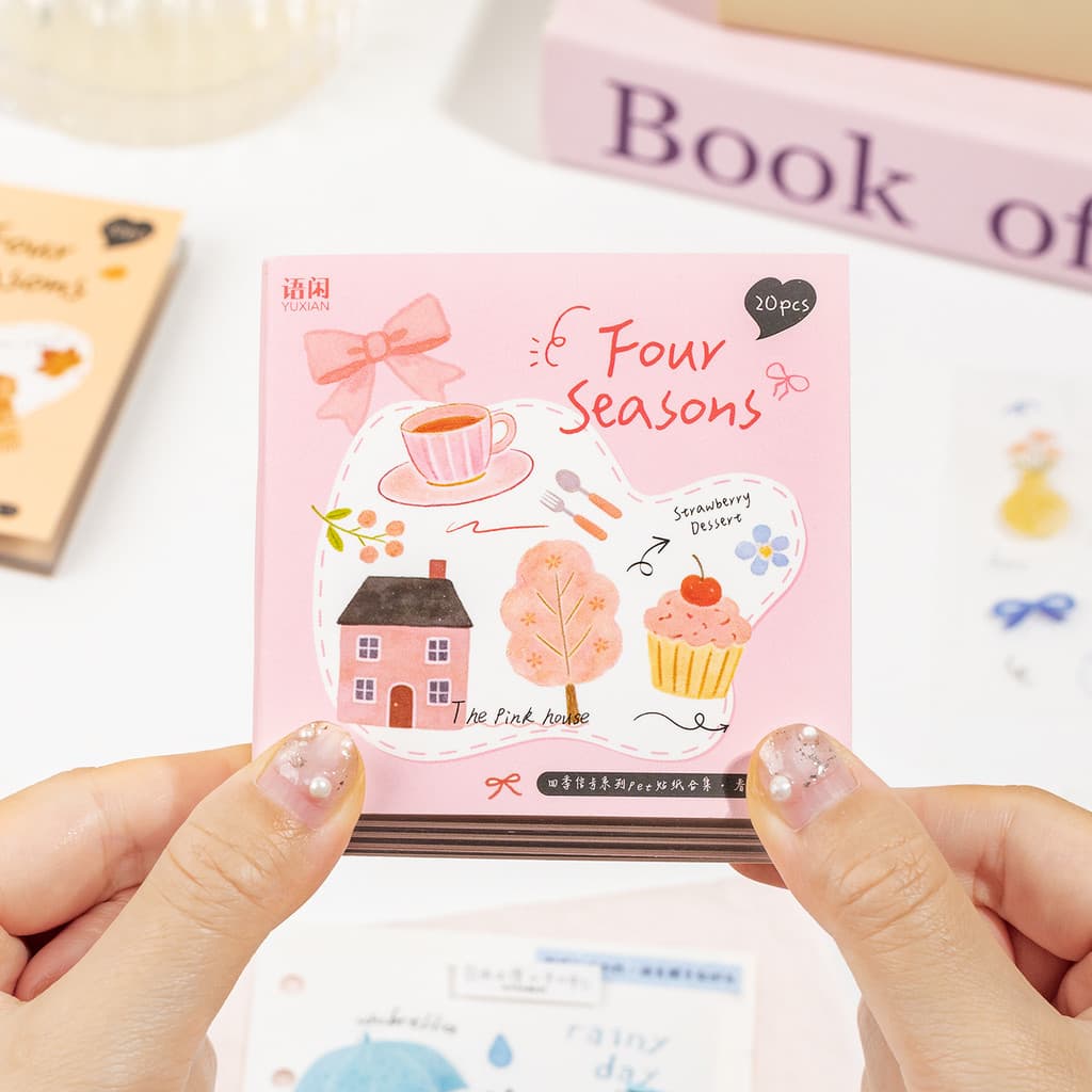 QOUZMO Four Seasons Signal Series 20 แผ่นกันน้ํา PET สติกเกอร์หนังสือ Fine Die-cut สติกเกอร์สําหรับ Journal ไดอารี่การ์ดเครื่องเขียนตกแต่ง รูปที่ 6