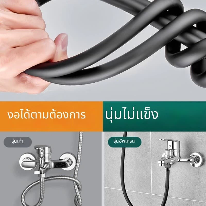 สายยางฝักบัวอาบน้ำวัสดุ PVC อเนกประสงค์ ท่อเชื่อมต่อหัวฝักบัวและเครื่องทำน้ำอุ่น อุปกรณ์ห้องอาบน้ำ รูปที่ 3