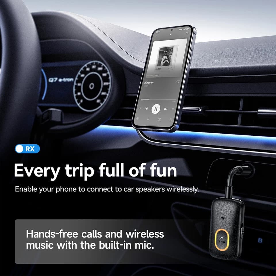 HOCO E151 AUX Transmitter / Receiver อะแดปเตอร์บลูทูธ 2in1 แปลงเครื่องเสียง AUX เป็นไร้สาย รองรับการโทร BT 5.4 hc5 รูปที่ 5