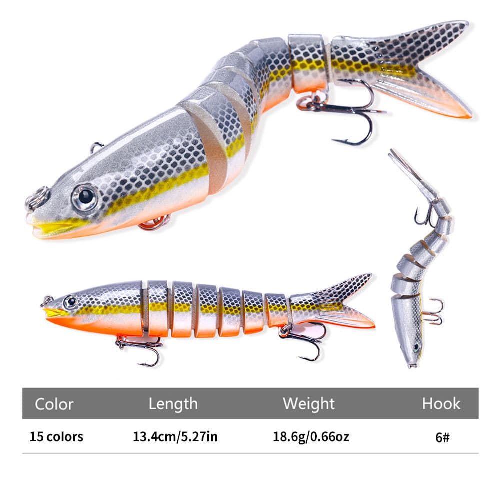 Swimbait เหยื่อปลอม 8 ข้อต่อ 13ซม./20g Sinking จมน้ำ ว่ายน้ำสวย ล่อชะโด-กะพง ส่งจากไทย รูปที่ 3