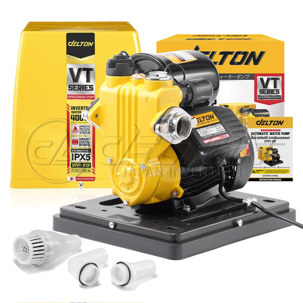 DELTON ปั๊มน้ำอัตโนมัติ ระบบอินเวอร์เตอร์ ขนาดท่อ 1 นิ้ว 400W VT Series รุ่น DTVT-22F พร้อมฝาครอบ ครบชุด รูปที่ 8