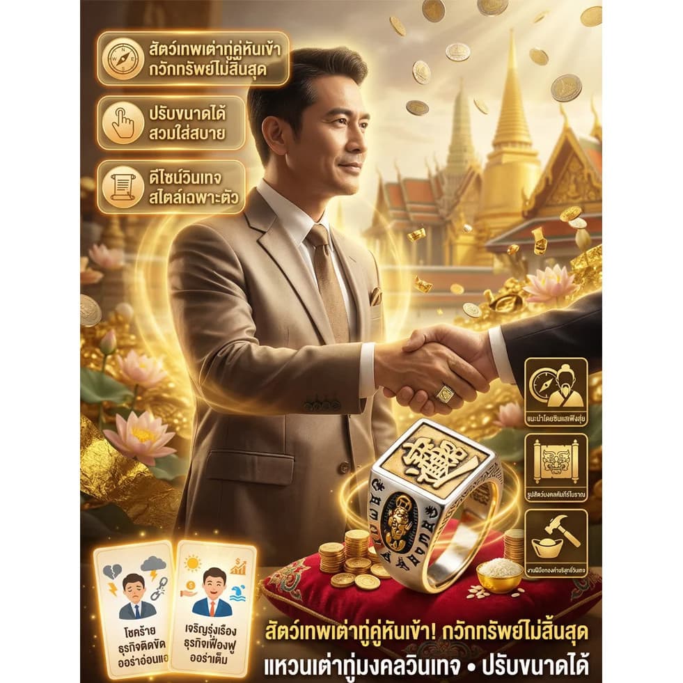 สินค้าขายดี แหวนเรียกทรัพย์ ปี่เซียะนำโชค โลหะผสม เสริมดวง เสริมโชคลาภ ของขวัญ ใช้ได้ทุกวัน เหมาะสำหรับทุกเพศ รูปที่ 1
