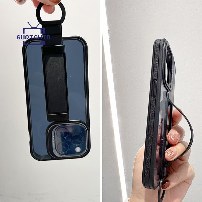 ขาตั้งโทรศัพท์มือถือ ขาตั้งโทรศัพท์พับได้แบบยาว ที่ยึดเคสโทรศัพท์แบบติดด้านหลังพร้อมสายรัดข้อมือแบบยืดหดได้ รูปที่ 6