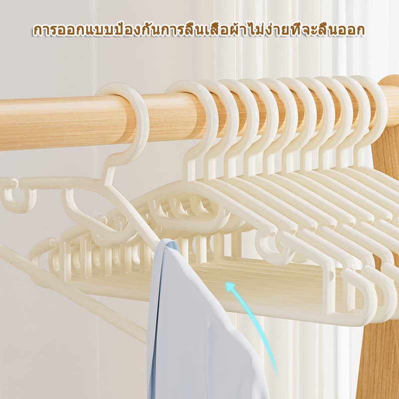 20/50 ชิ้น ไม้แขวนเสื้อพลาสติกกันลื่นสีขาว ที่แขวนเสื้อแบบใช้ในบ้าน ไม่ทิ้งรอย เหมาะสำหรับเสื้อผ้า กางเกง และชุดชั้นใน รูปที่ 3