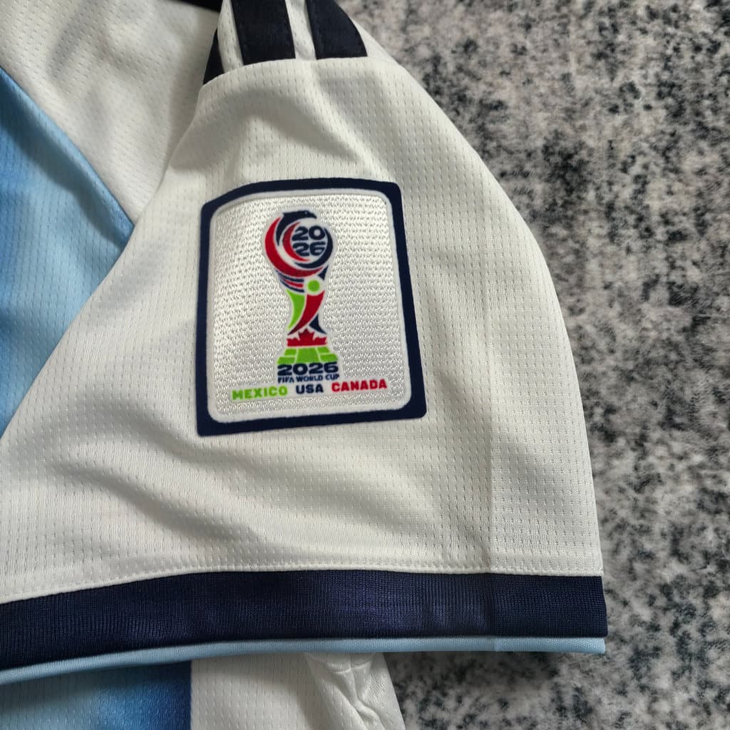 26-27Argentina Home Jersey Fan Issue Soccer Jerseys MESSI No.10 Top พิมพ์อะไรชื่อเย็บปักถักร้อย FC S - 4XL รูปที่ 3