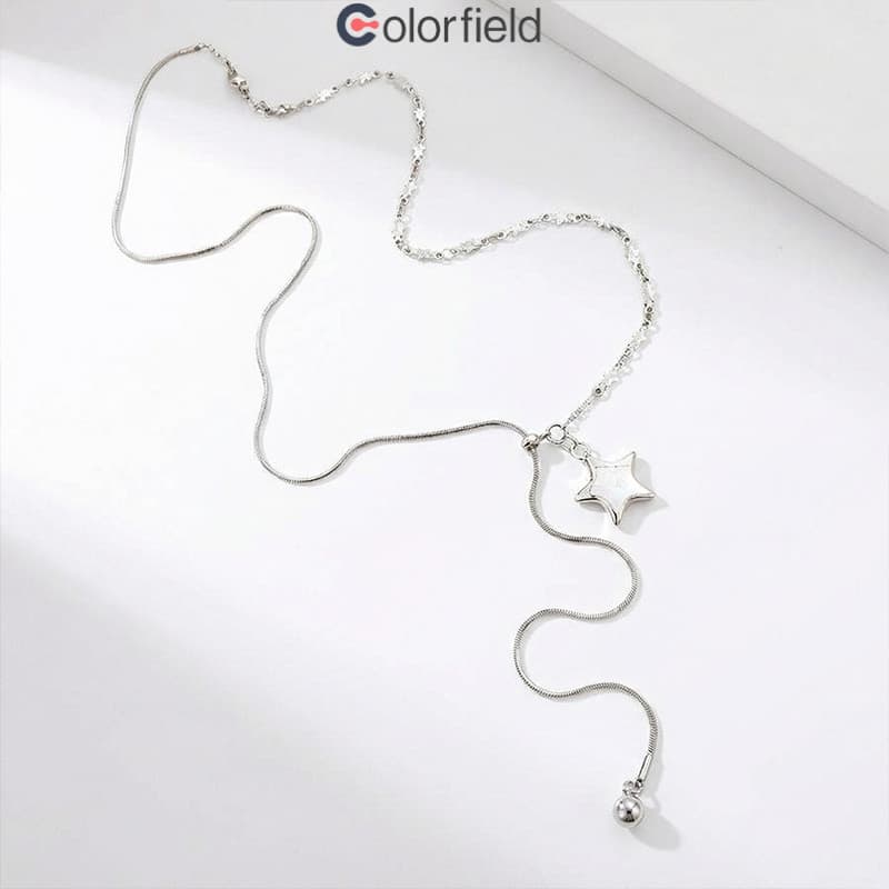 Colorfield 2026ใหม่ สร้อยคอ รูปดาวจี้ ยาวปรับขนาดได้ สไตล์หรูหราแสง ระดับไฮเอนด์ สำหรับผู้หญิง-COD รูปที่ 8