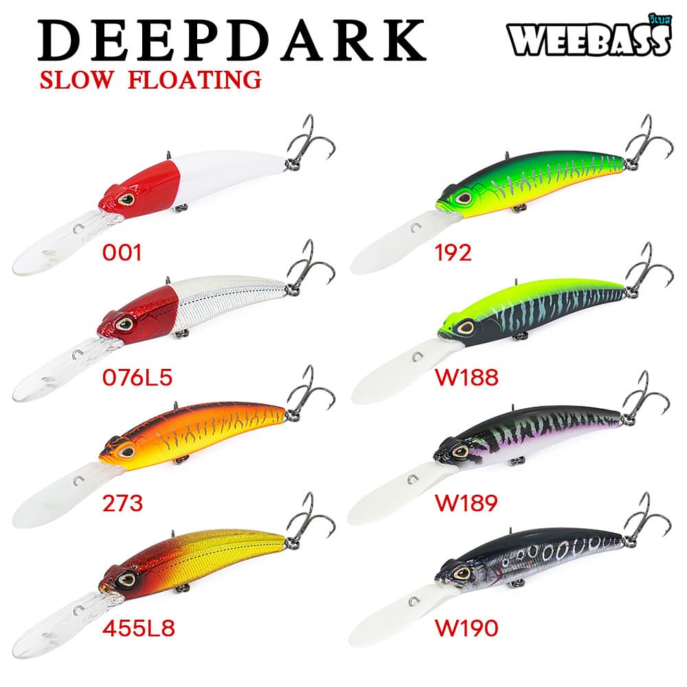 WEEBASS เหยื่อปลั๊ก - รุ่น DEEP DARK SLOW FLOATING เหยื่อปลอม MINNOW เหยื่อดำลึก รูปที่ 2