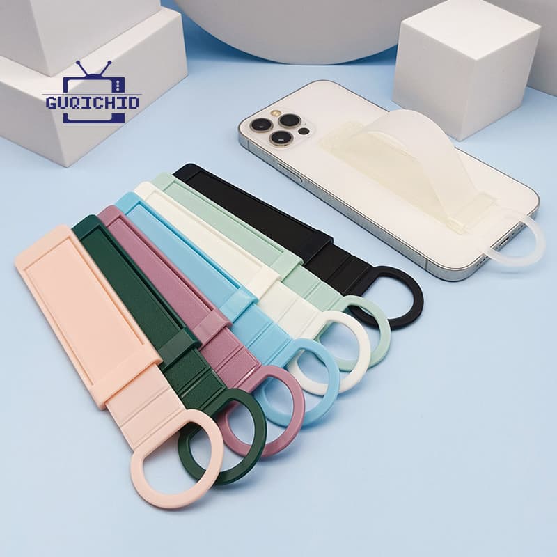 ขาตั้งโทรศัพท์มือถือ ขาตั้งโทรศัพท์พับได้แบบยาว ที่ยึดเคสโทรศัพท์แบบติดด้านหลังพร้อมสายรัดข้อมือแบบยืดหดได้ รูปที่ 4
