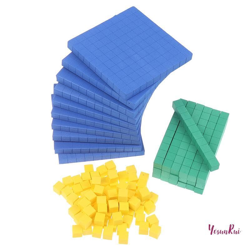 YosunRui] Base Ten Blos 130Pcs สําหรับคณิตศาสตร์ Place Value Blos Base 10 Math Manipers Number Concepts คณิตศาสตร์ก้อนสําหรับเด็กนับ Blo ใหม่ รูปที่ 4